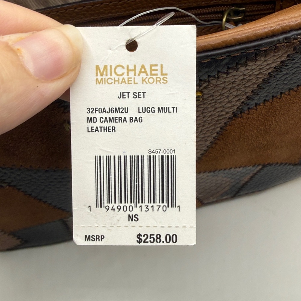 NWT Michael Michael Kors Jet Set Crossbody Purse Camera Bag Leather Patchwork - Picture 6 of 14
